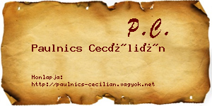 Paulnics Cecílián névjegykártya